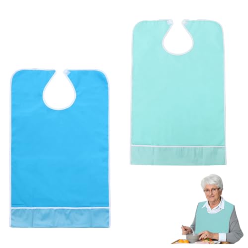 HASTHIP® 2pc Waterproof Adult Bib with Adjustable Tie-Bac HASTHIP® 2pc Waterproof Adult Bib with Adjustable Tie-Bac